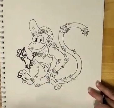 364x345 Diddy Kong Drawing - Diddy Kong Drawing