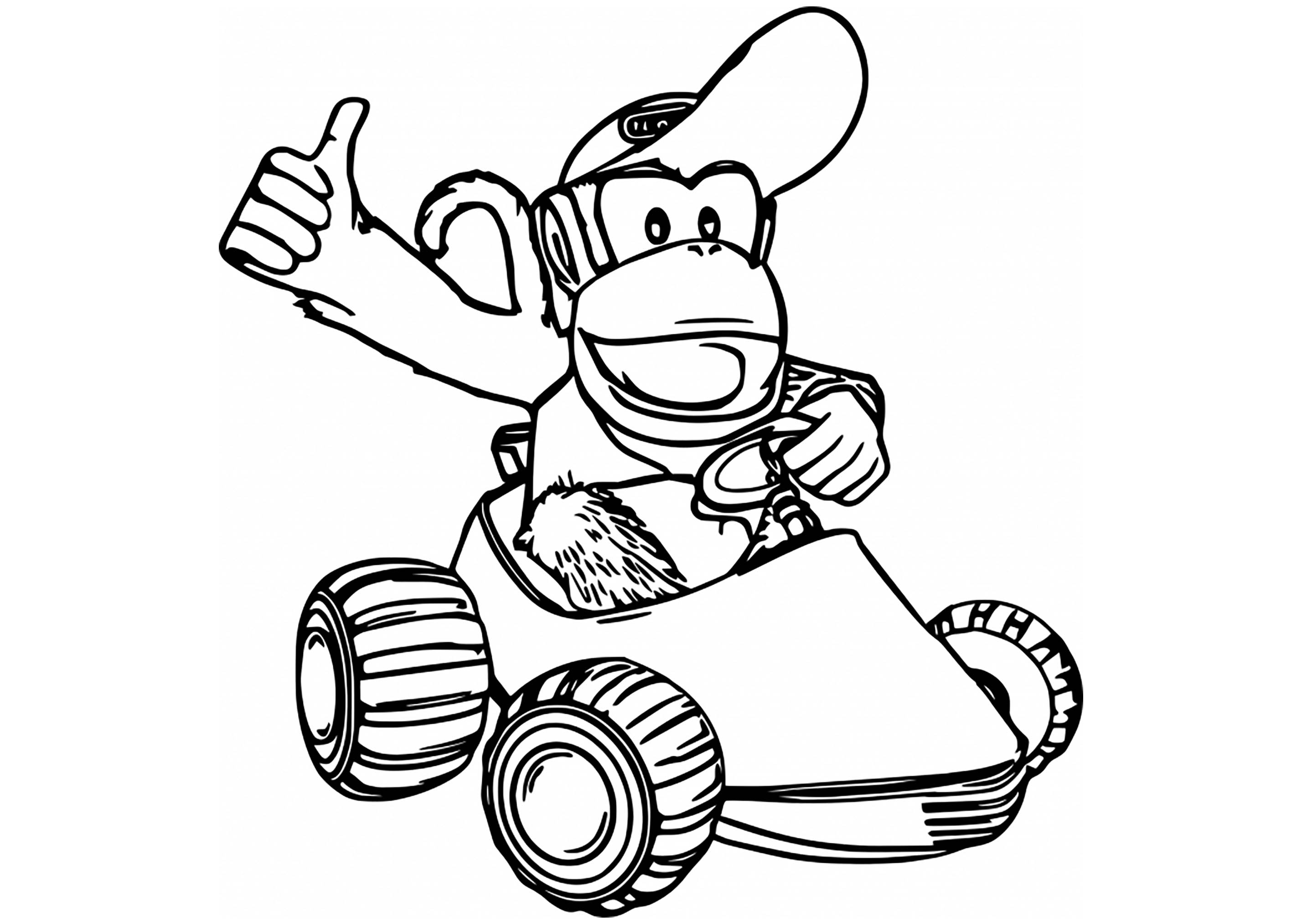 2856x2028 Diddy Kong Kart - Diddy Kong Drawing