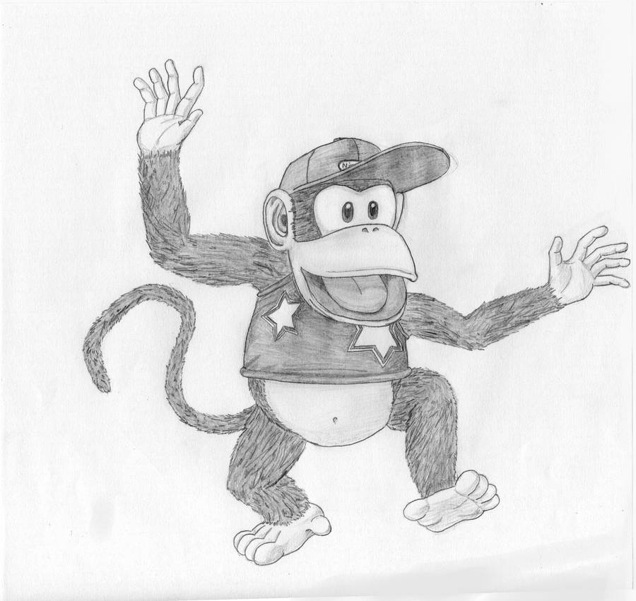 900x851 Diddy Kong - Diddy Kong Drawing