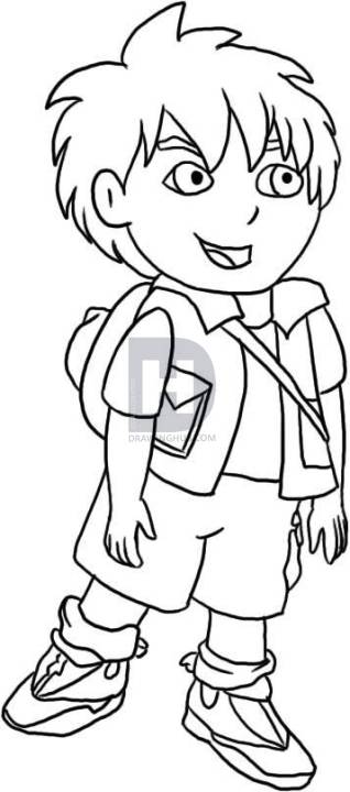 318x720 How To Draw Diego, Step - Diego Drawing