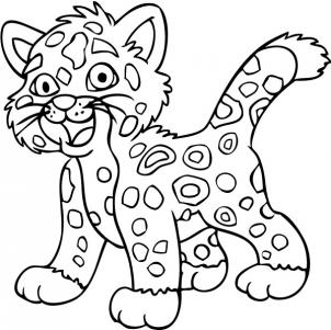 302x301 How To Draw How To Draw Baby Jaguar From Go Diego - Diego Drawing