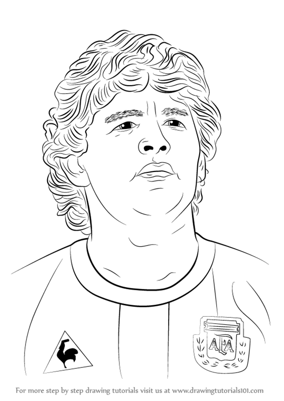 566x800 Learn How To Draw Diego Maradona - Diego Drawing