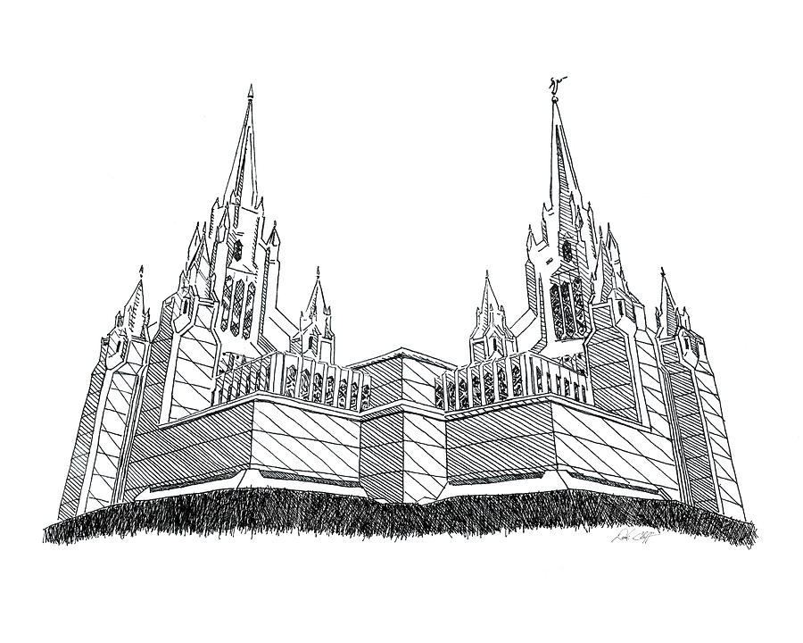 900x720 San Diego Lds Temple Drawing - Diego Drawing