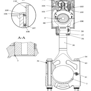 320x320 design drawing of the cylinder of the diesel engine, where - Diesel Engine Drawing