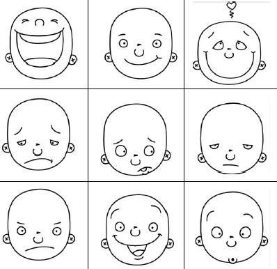 398x386 Little Artists In School Drawing Facial Expressions - Different Facial Expressions Drawing