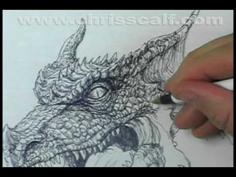 480x360 Ball Point Pen Dragon Sketch - Difficult Drawings