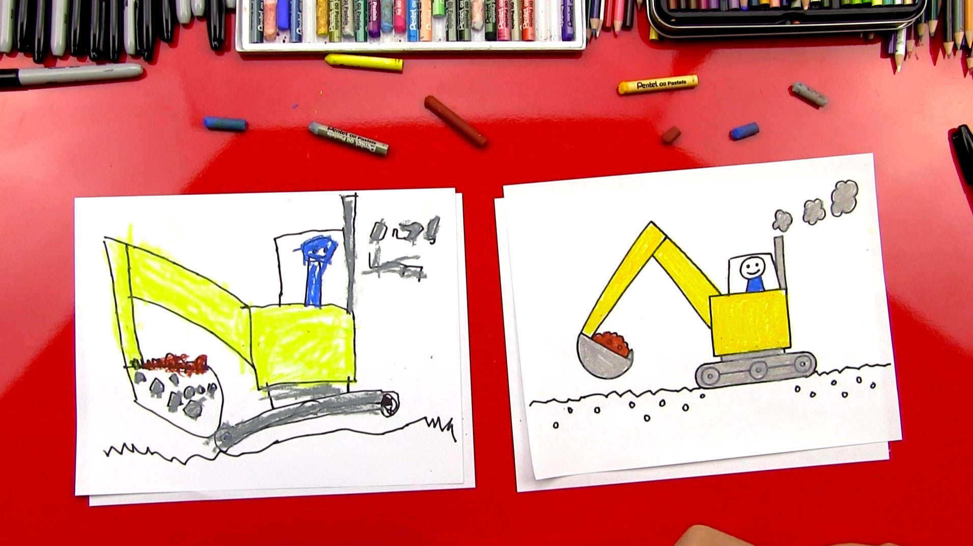 1911x1074 How To Draw An Excavator - Digger Drawing
