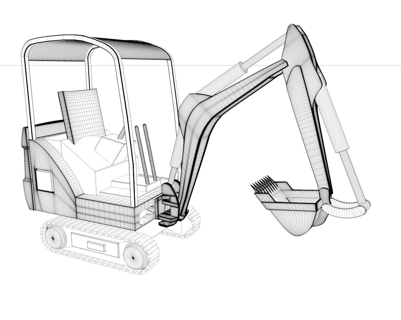 1280x1024 Mechanical Digger Cgtrader - Digger Drawing