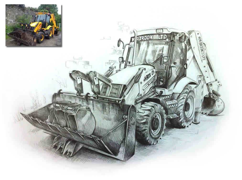 1013x756 Digger Drawing Commission Hand Drawn Portraits - Digger Drawing