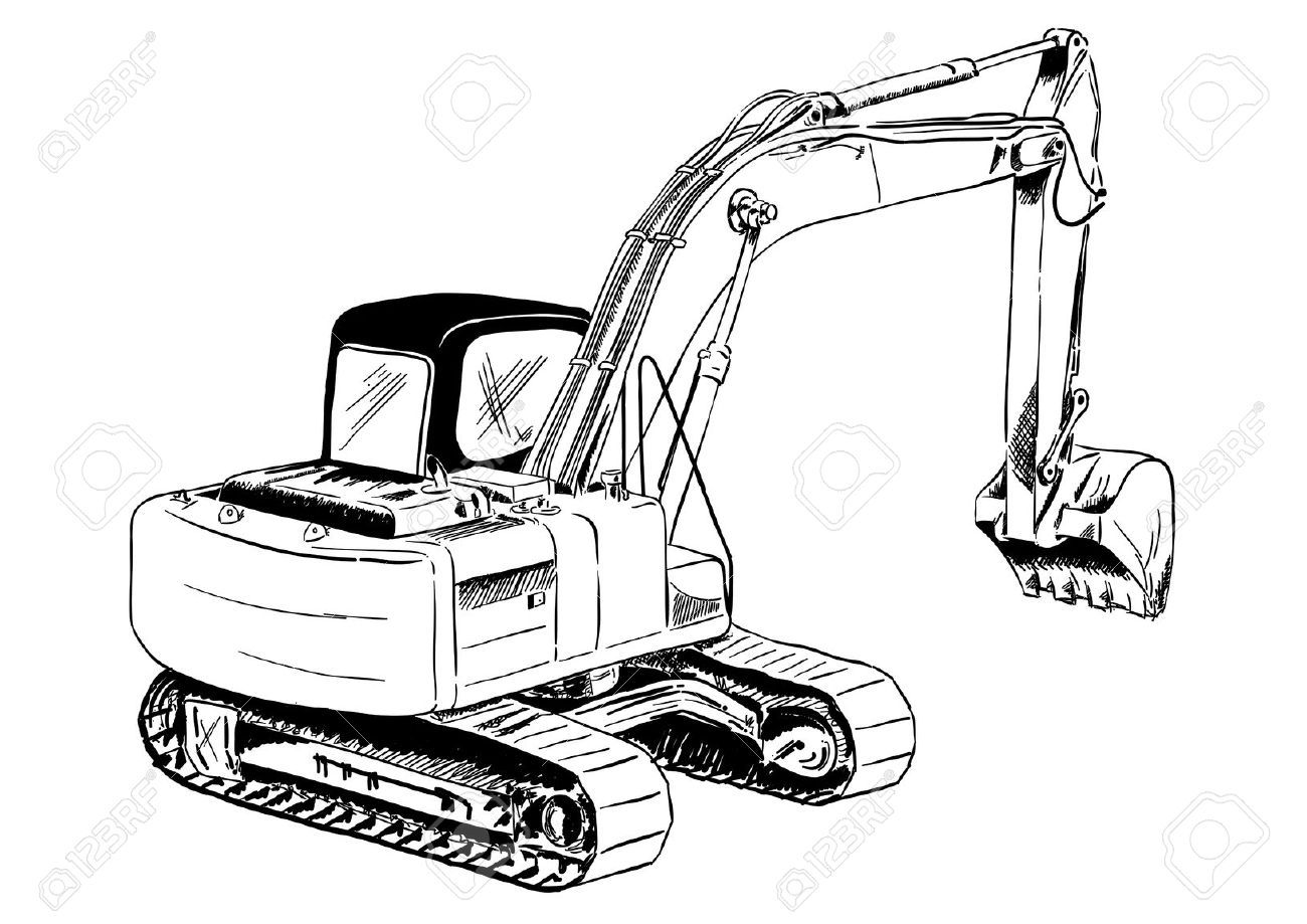 Digger Drawing at PaintingValley.com | Explore collection of Digger Drawing