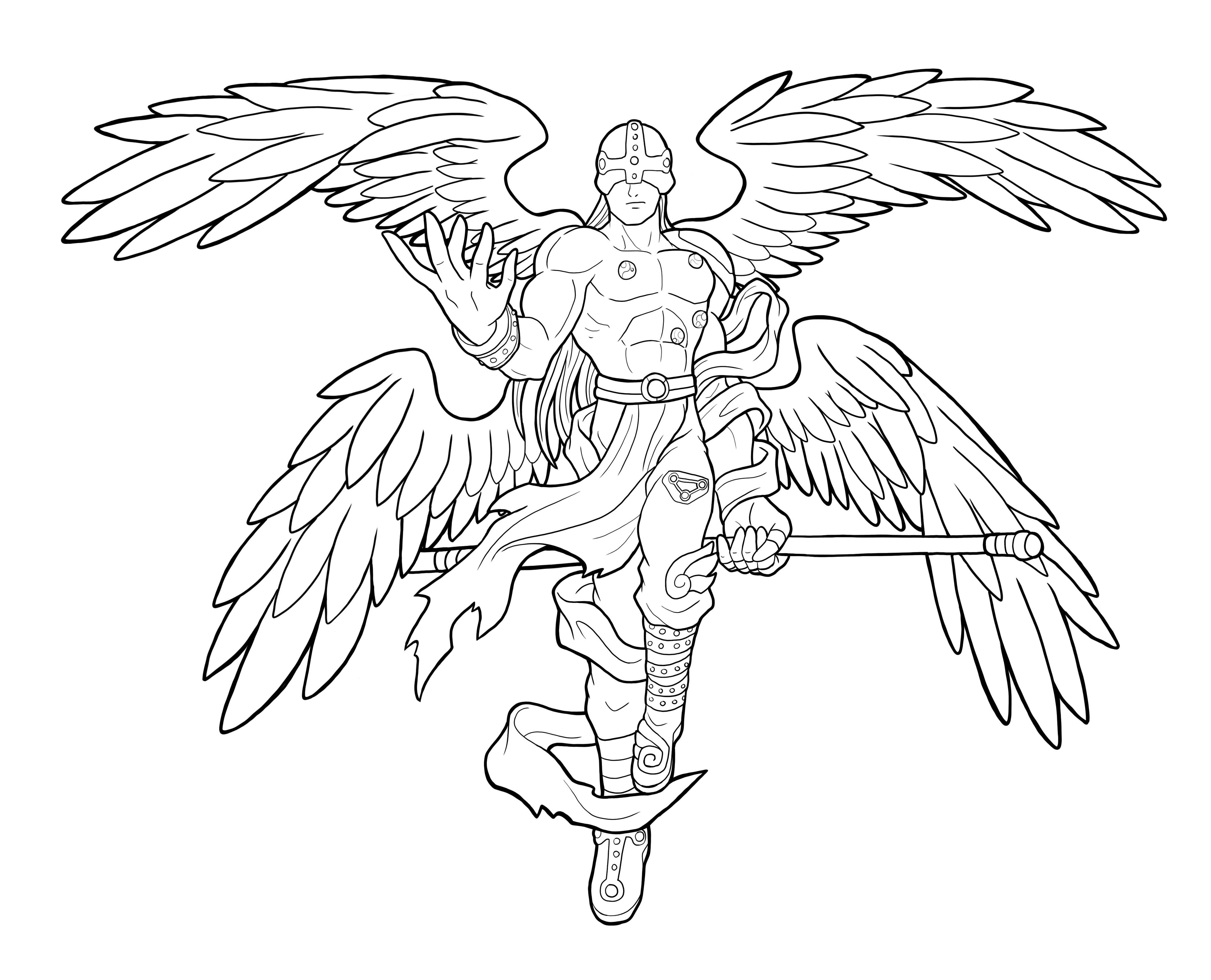 4276x3461 Drawing Angels Digimon Steemit - Digimon Drawing