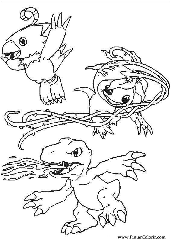 567x794 Drawings To Paint Colour Digimon - Digimon Drawing
