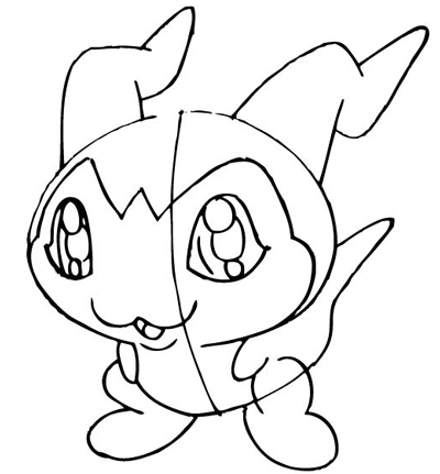 400x431 How To Draw Demiveemon From Digimon With Step - Digimon Drawing