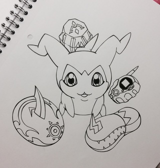 320x336 Demiveemon For ! - Digimon Drawing