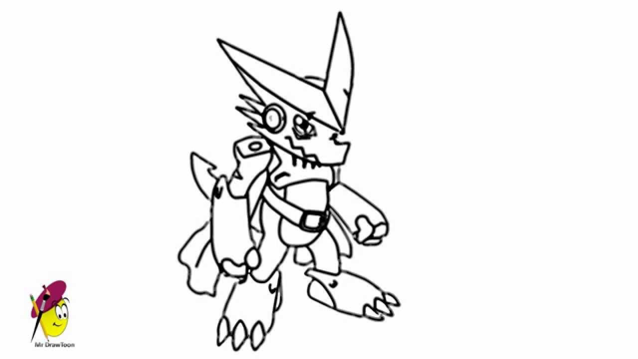 1280x720 Shoutmon - Digimon Drawing