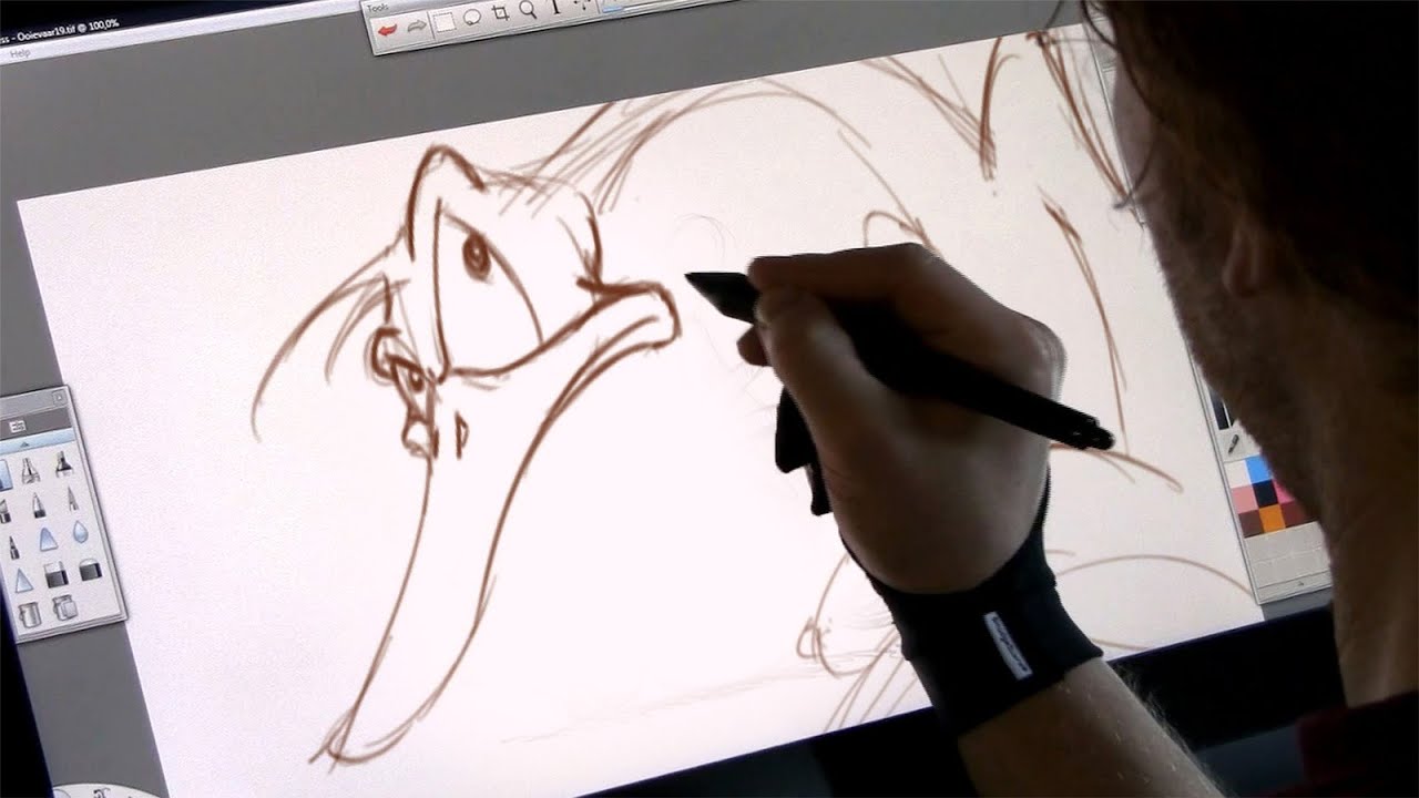 1280x720 drawing a cartoon on the wacom cintiq - Digital Art Drawing