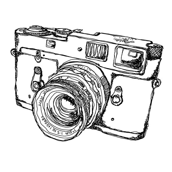 550x550 rangefinder style camera drawing posters - Digital Camera Drawing