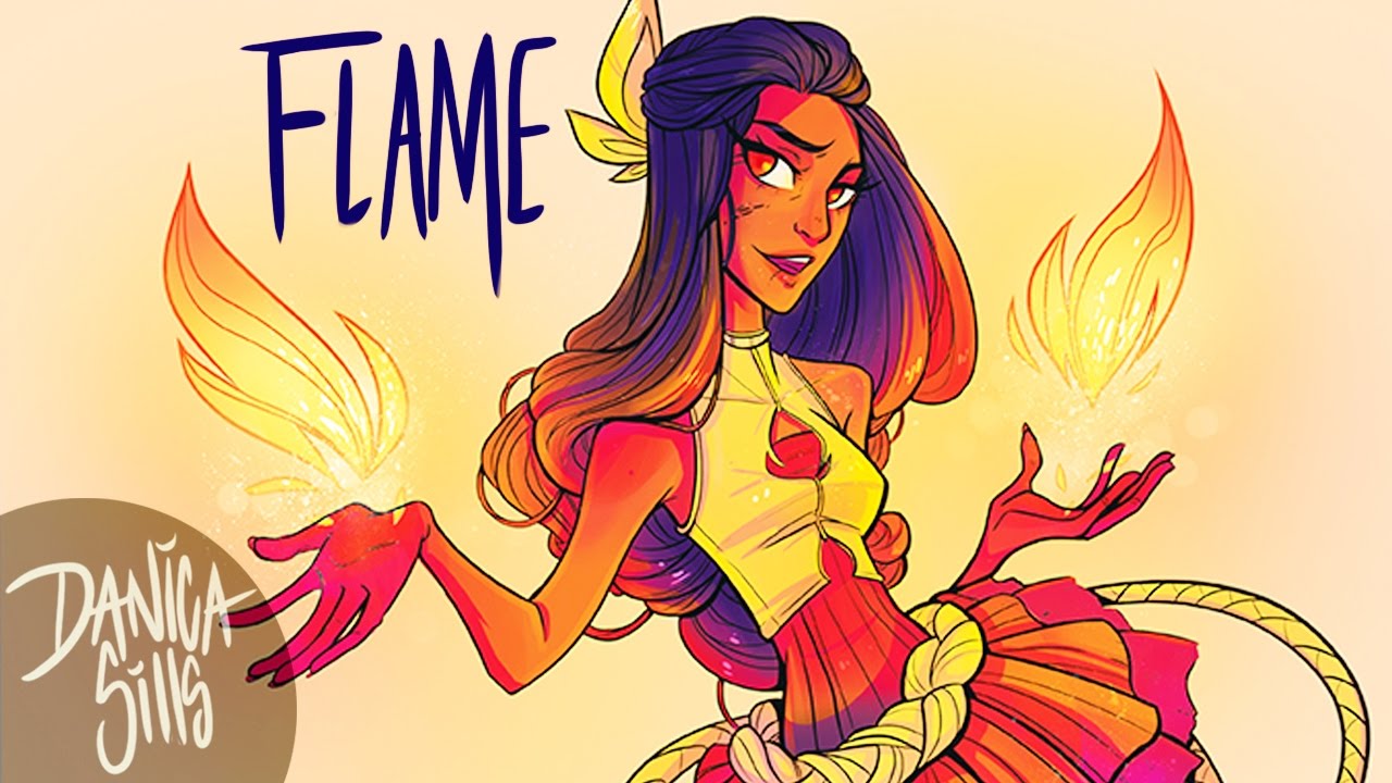 1280x720 draw everyday challenge magical girl flame digital drawing - Digital Drawing