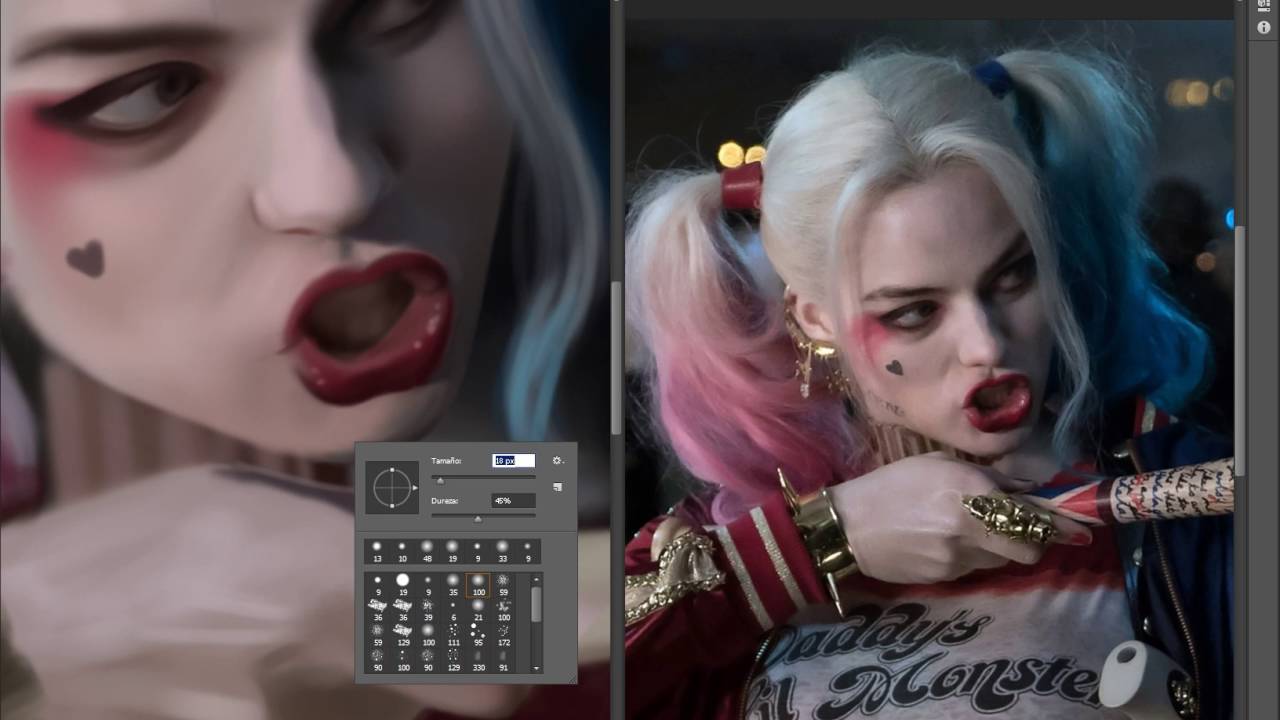 1280x720 harley quinn suicide squad realistic digital drawing - Digital Drawing