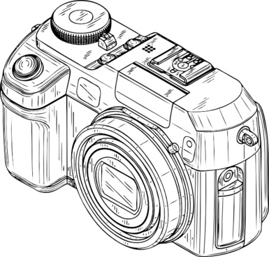 385x368 Digital Camera Draw Free Vector Download - Digital Drawing Free