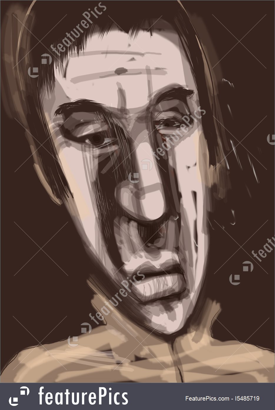 935x1392 Illustration Of Man Face Digital Drawing - Digital Drawing Free