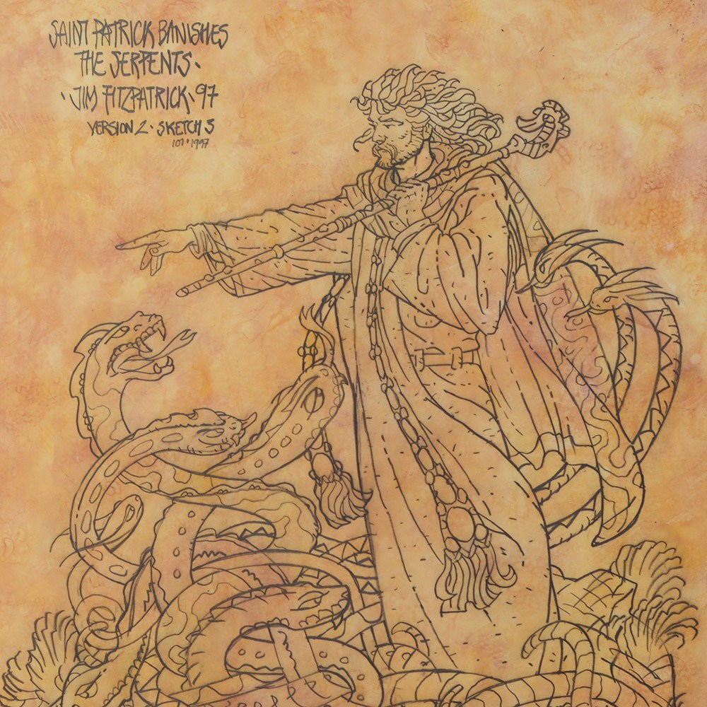 1000x1000 St Patrick Drawing Free Digital Print Download Jim Fitzpatrick - Digital Drawing Free