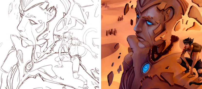 830x365 Digital Painting For A Nice Cartoon Drawing - Digital Painting Drawing