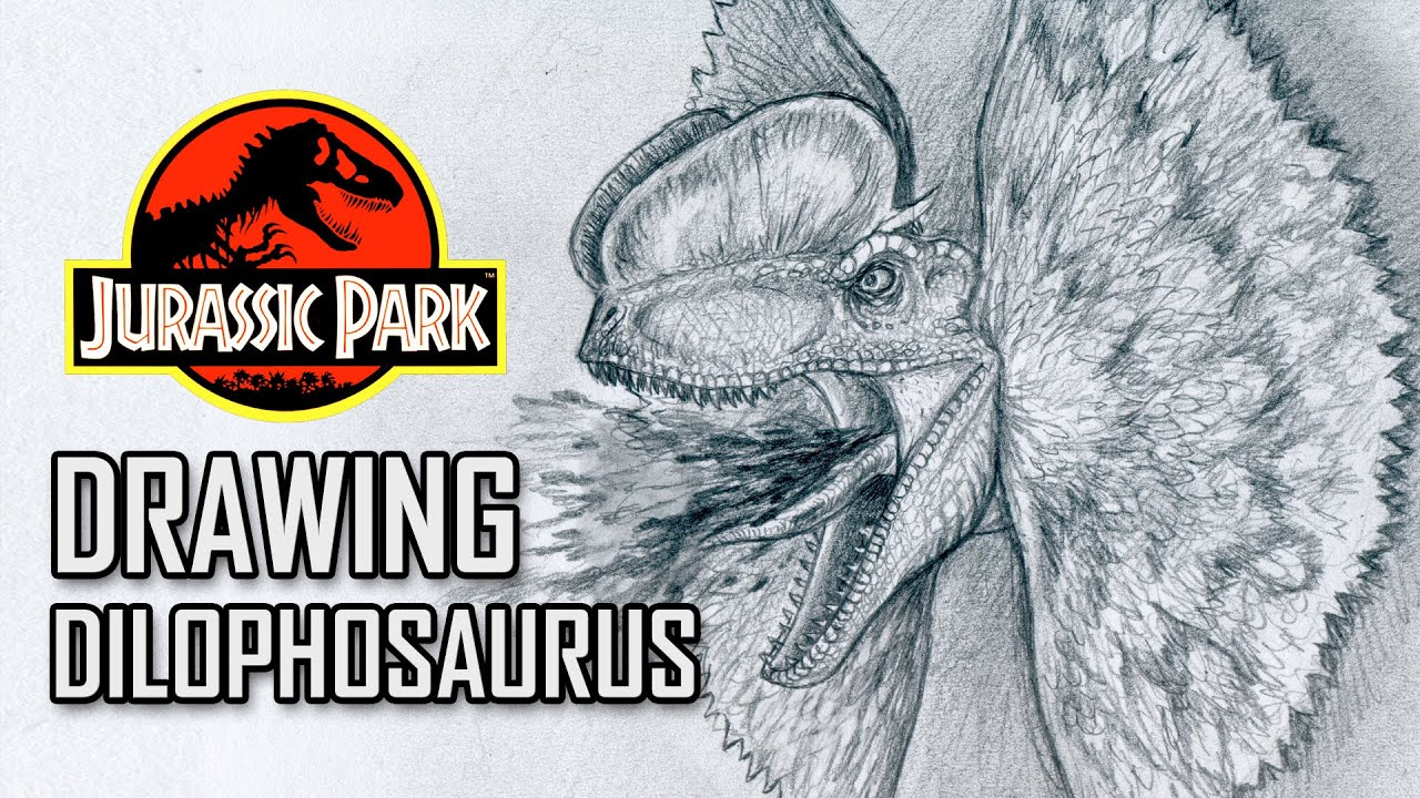 1280x720 drawing dilophosaurus from jurassic park - Dilophosaurus Drawing