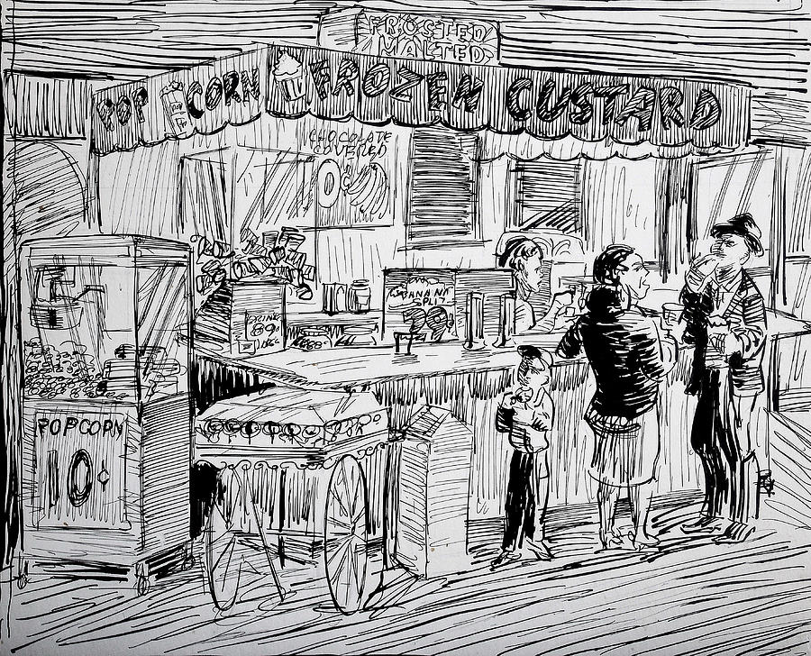 900x728 Meisners Five And Dime Drawing - Dime Drawing