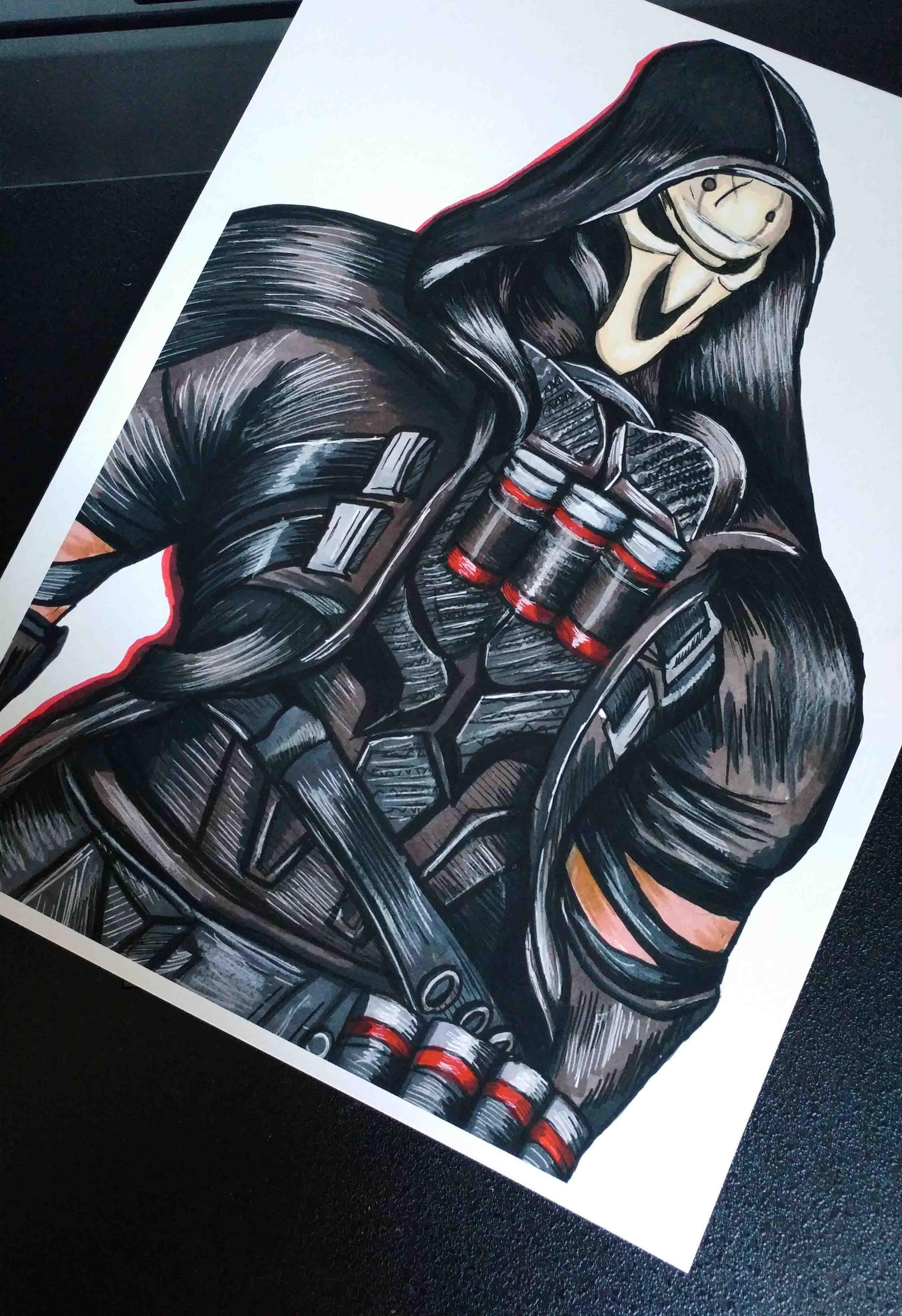 2988x4360 tin cans, a dime a dozen reaper drawn with marker, inks - Dime Drawing