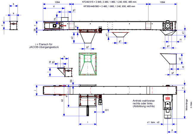 650x451 dimension drawing for chain conveyor redler paul groth - Dimension Drawing
