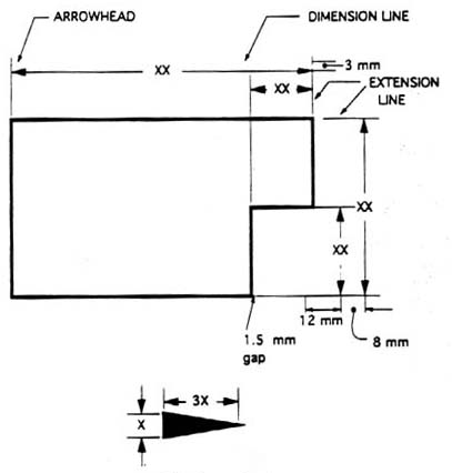 407x426 engineering drawing and sketching - Dimension Drawing