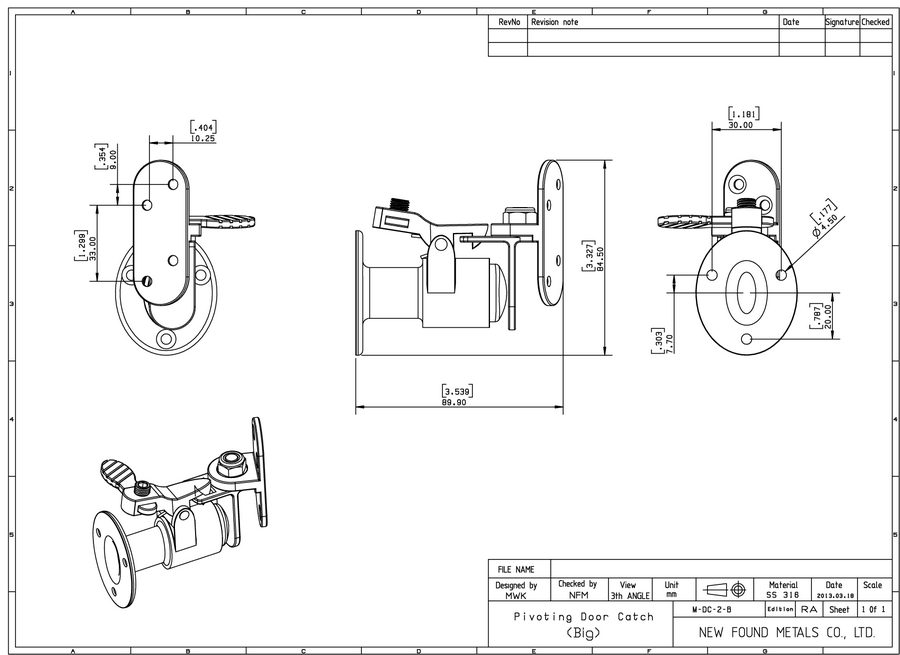 900x655 smart catch dimension drawings new found metals - Dimension Drawing