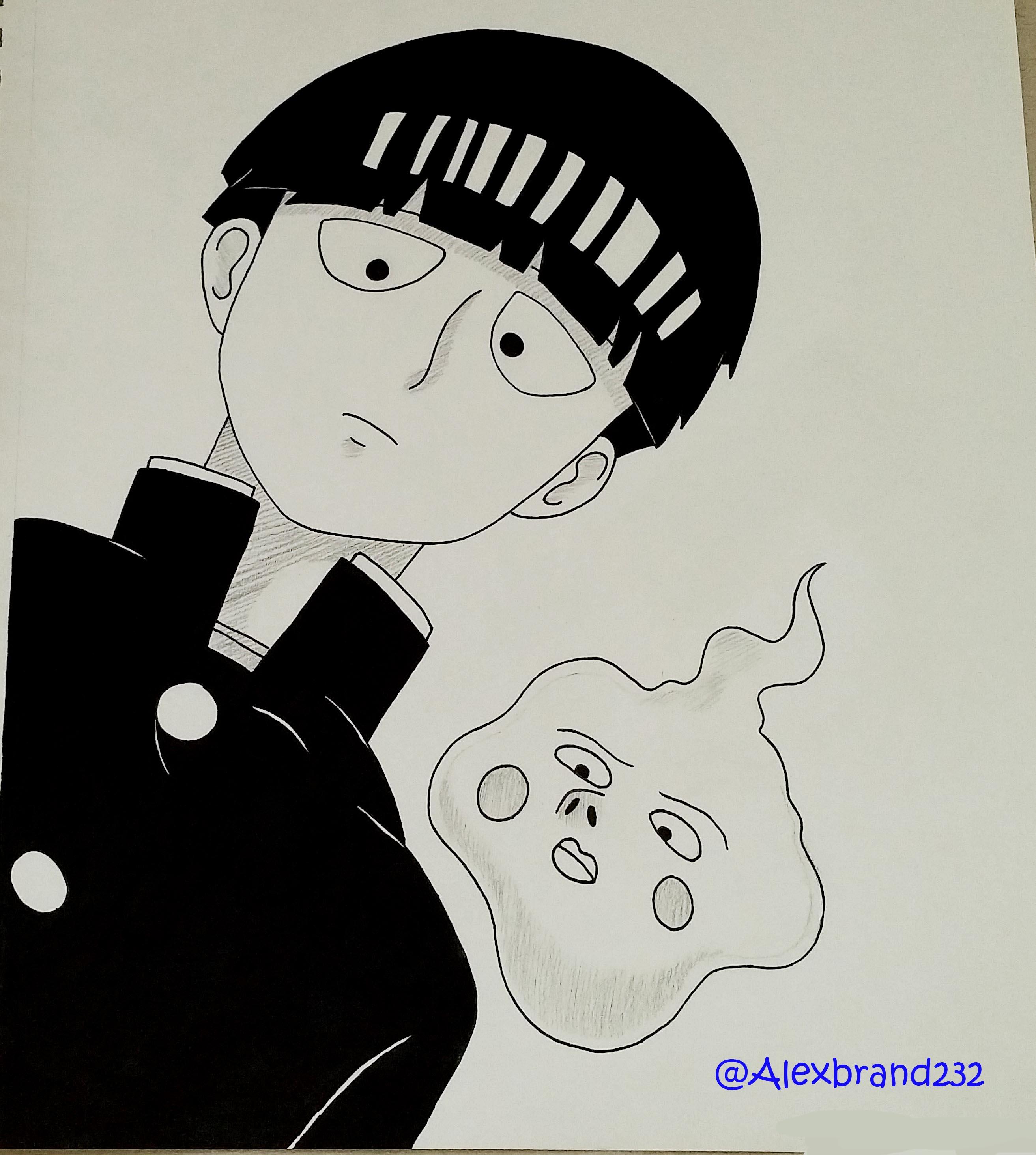 2626x2928 drawing of mob and mr dimple from mob psycho - Dimple Drawing