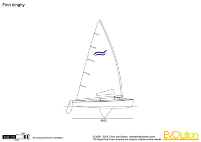 400x283 finn dinghy vector drawing - Dinghy Drawing