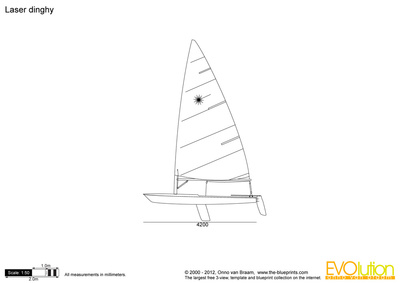 400x283 laser dinghy vector drawing - Dinghy Drawing
