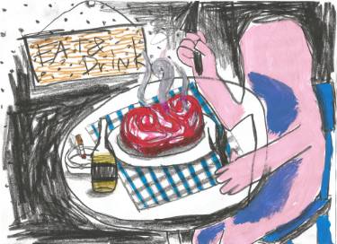 375x272 Dinner Drawing - Dinner Drawing