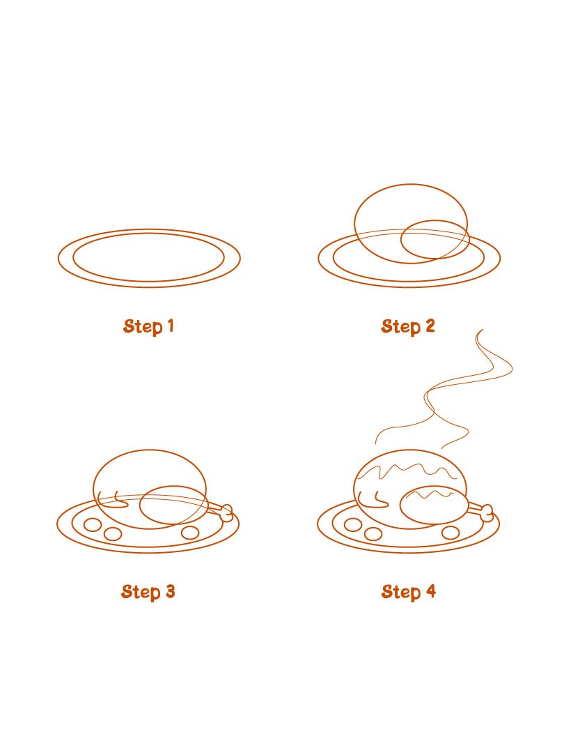820x1060 How To Draw Thanksgiving Dinner Turkey - Dinner Drawing