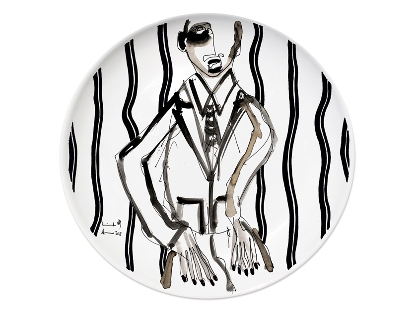 840x630 Ceramic Dinner Plate Portrait Iv Portrait Collection - Dinner Plate Drawing