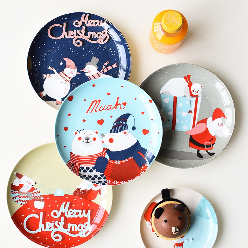 800x800 christmas ceramic plate cartoon hand drawing dinner plates steak - Dinner Plate Drawing