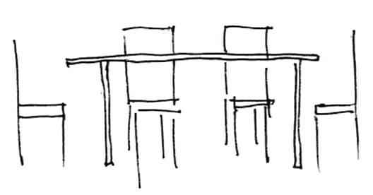 528x276 Table Clipart Black And White - Dinner Table Drawing