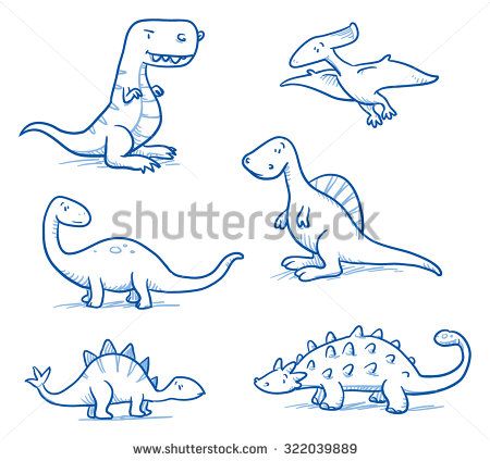 450x424 Cute Little Cartoon Dinosaurs For Children, Hand Drawn Vector - Dinosaur Cartoon Drawing