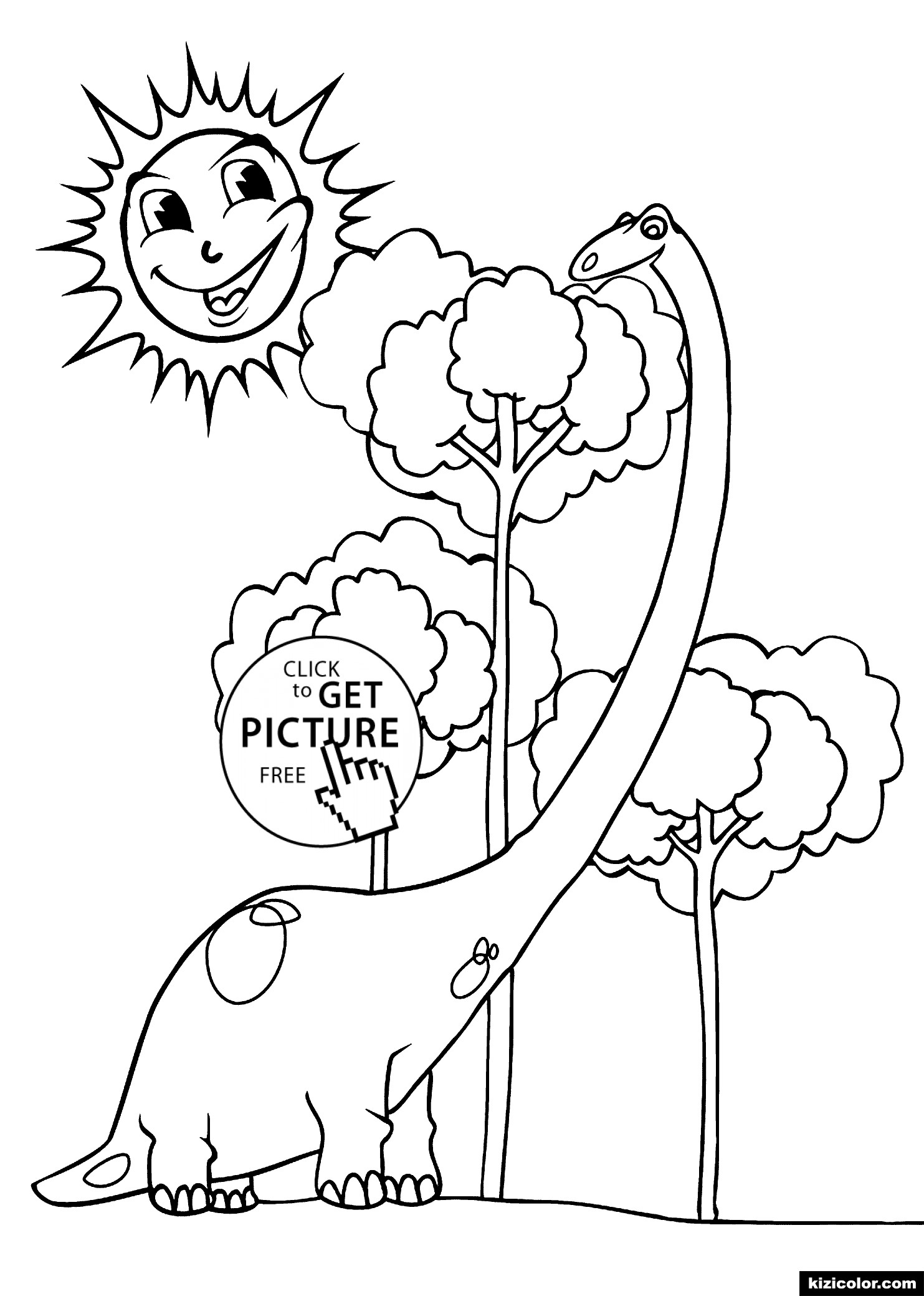 1483x2079 Images Of Dinosaurs To Colour In Childrens Coloring Pages - Dinosaur Cartoon Drawing