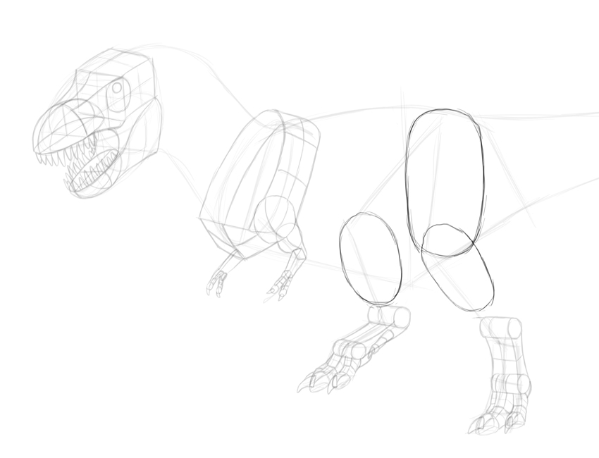 850x650 How To Draw A T Rex Dinosaur - Dinosaur Drawing