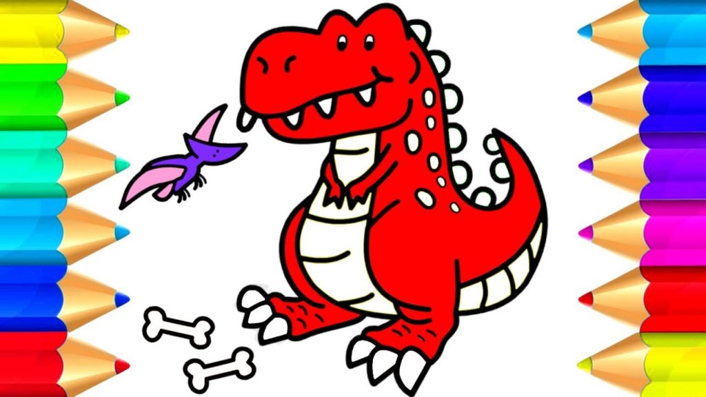 1024x576 Dinosaur Drawing And Coloring For Baby - Dinosaur Drawing Book