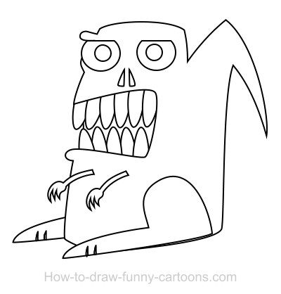 400x418 Drawing A Dinosaur Cartoon - Dinosaur Drawing Cartoon