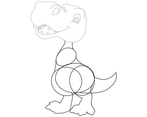 500x400 Easy Step - Dinosaur Drawing Cartoon