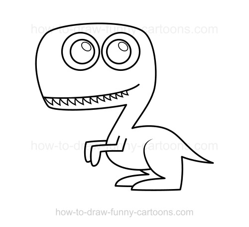 500x455 How To Draw A Dinosaur - Dinosaur Drawing Cartoon