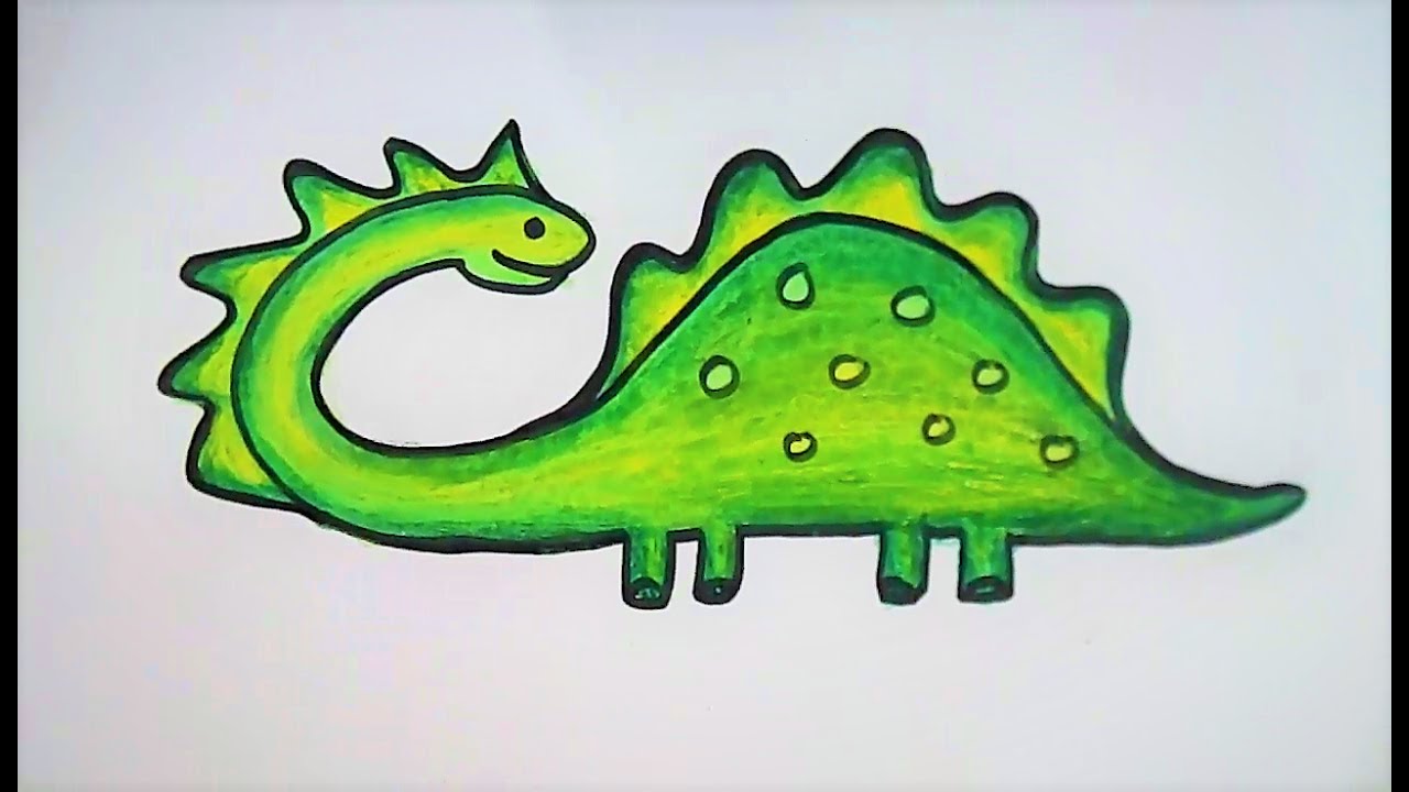 1280x720 dinosaur drawing how to draw easy dinosaur for kids easy - Dinosaur Drawing Easy