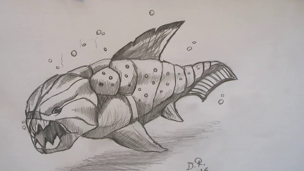 1280x720 How To Draw Dunkleosteus From Jurassic World The Game Danny - Dinosaur Drawing Game